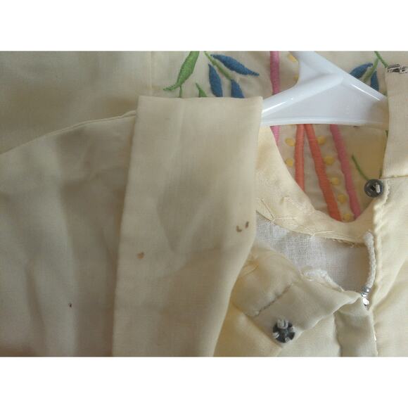 Vintage Floral Embroidered Bohemian Top Shirt READ - Picture 6 of 6